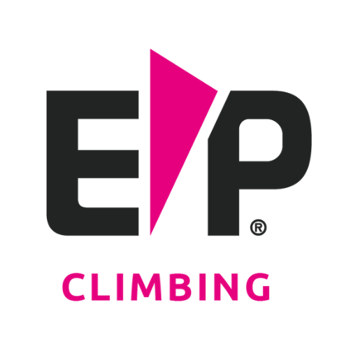 EP Climbing logo in pink and black